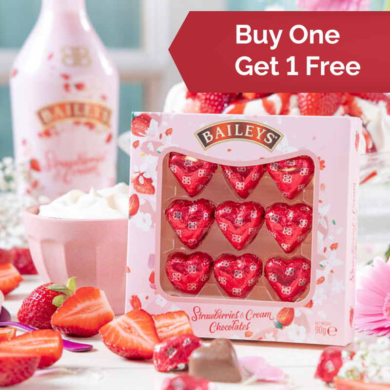 Baileys Strawberries & Cream Heart Chocolates, 90G